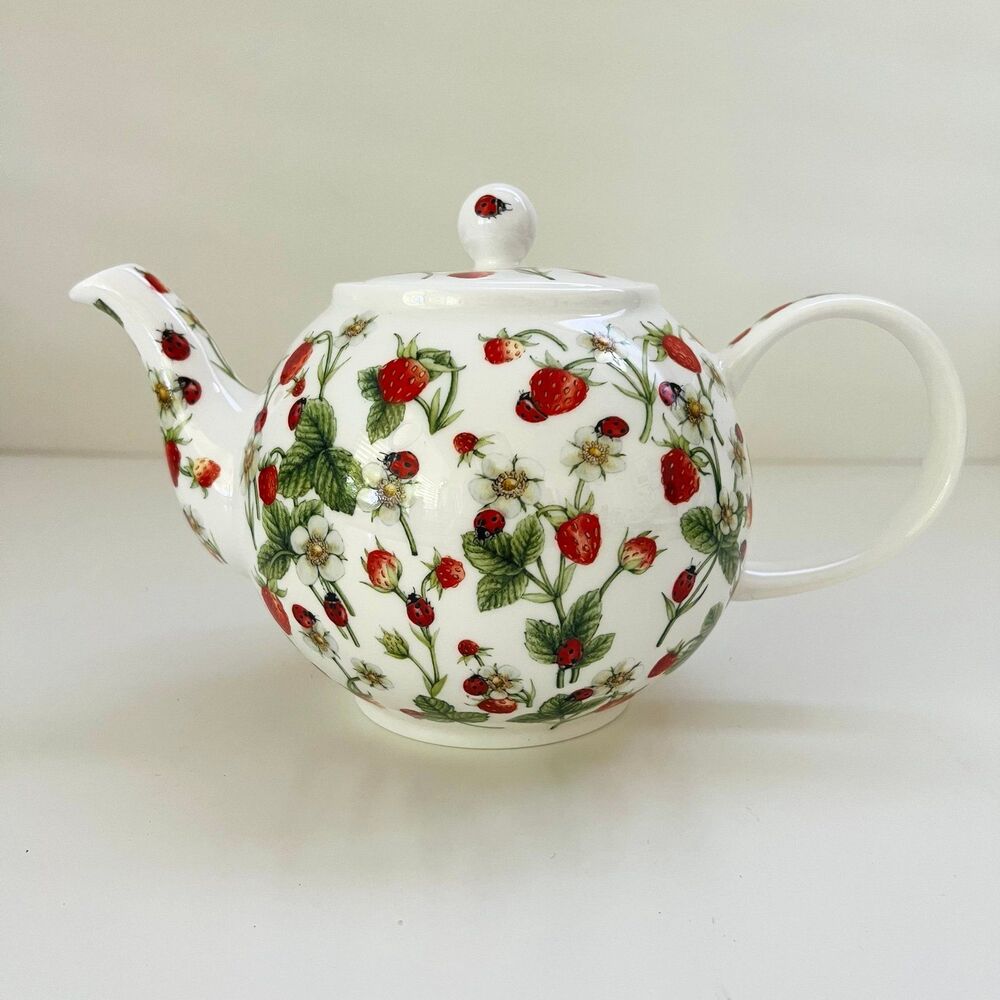 DUNOON Dovedale Strawberry Large Teapot